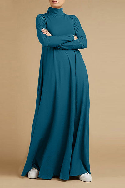 Munia | Damen Rollkragen Langarm Kleid
