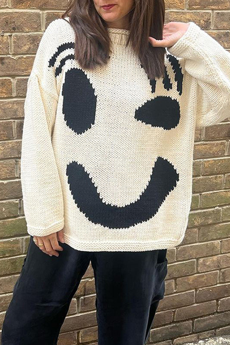 Hailey | Lässiger Smiley-Pullover