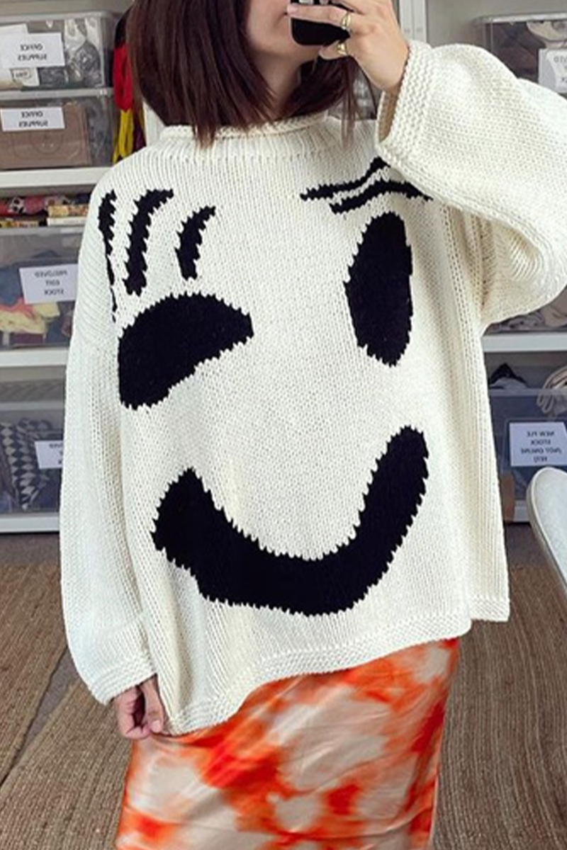 Hailey | Lässiger Smiley-Pullover