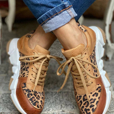 Lenora | Leopard Sneakers mit dicken Sohlen